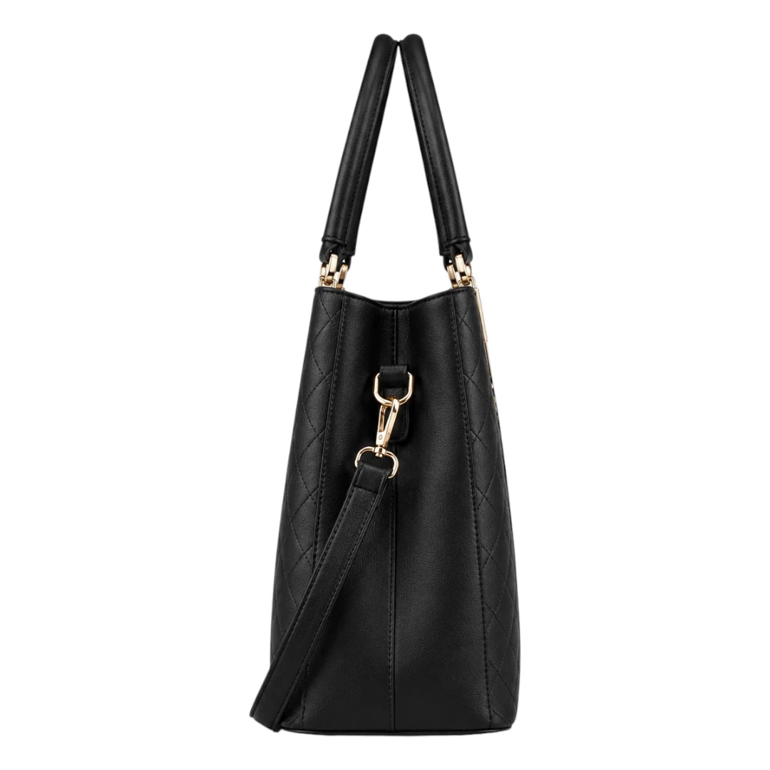 Arelzi Black Quilted Women’s Satchel Handbag