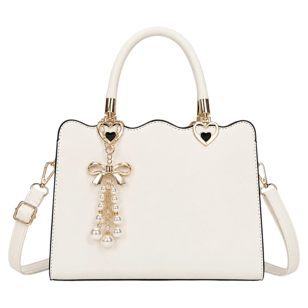 Arelzi Ivory Pearl Accent Women’s Satchel Handbag