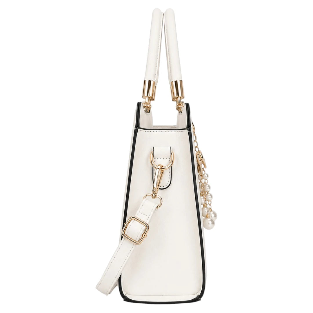 Arelzi Ivory Pearl Accent Women’s Satchel Handbag